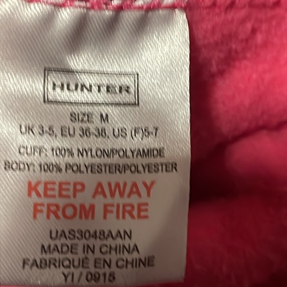 Hunter Boot liners boot cuffs  pink and black size Medium - Picture 3 of 3